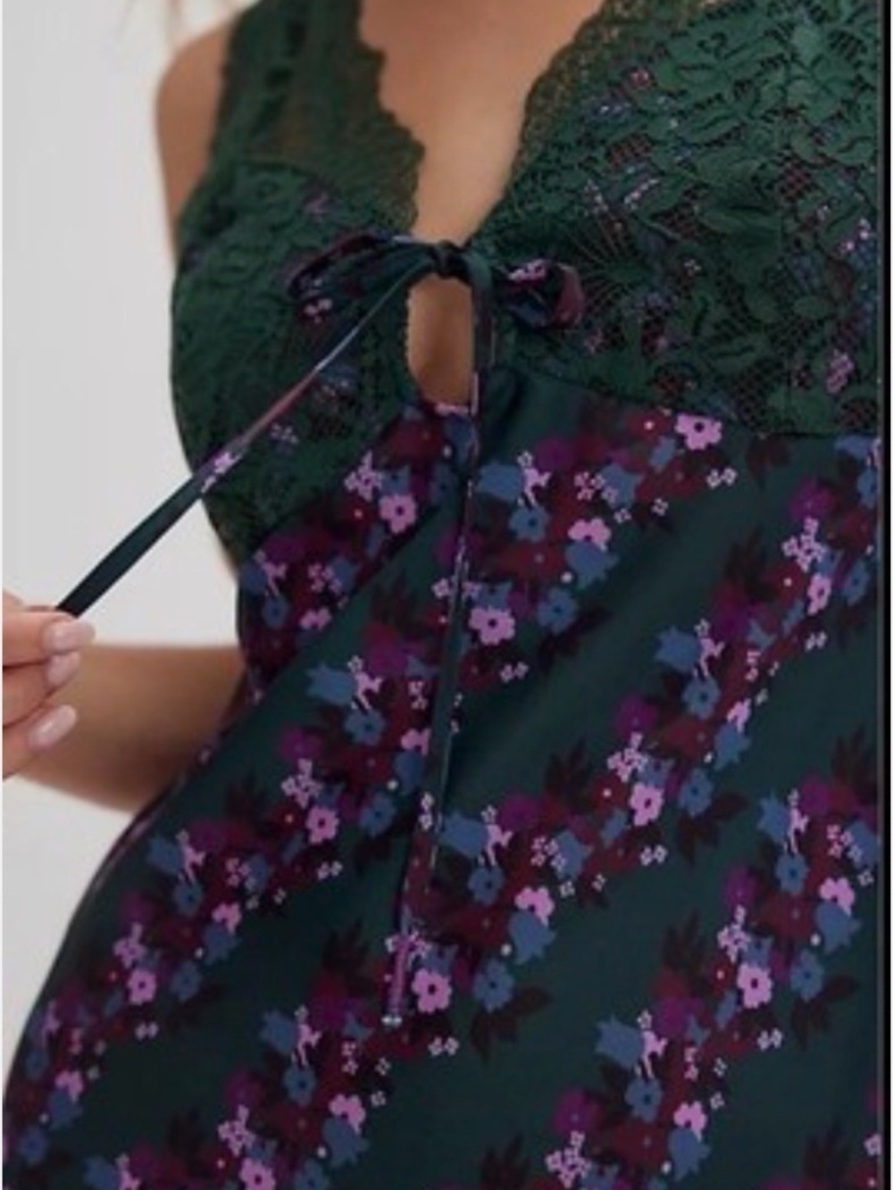 Free People Green Lace Floral Mini Dress - Picture 3 of 12